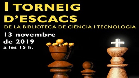Cartell del primer torneig d'escacs de la bibliotèca